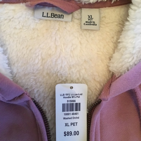NWT LL Bean Women’s Sherpa Lined Hoodie Size-XL Petite - Picture 2 of 2